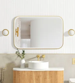 LED Newport 900x600 Gold Metal Frame Mirror by Otti Australia, a Mirrors for sale on Style Sourcebook
