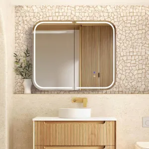 LED Newport 900x750 Natural Oak Shaving Cabinet - Premium Edition by Otti Australia, a Shaving Cabinets for sale on Style Sourcebook