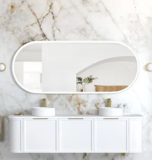 LED Noosa 1800x750 White Metal Frame Mirror by Otti Australia, a Mirrors for sale on Style Sourcebook