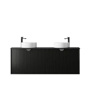 Marlo 1500mm Matte Black Wall Hung Vanity with Empire Black Top 10 & 2TH by Otti Australia, a Vanities for sale on Style Sourcebook