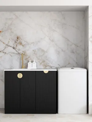 Marlo Black Base Laundry Cabinet with 1060mm Matte White Top by Otti Australia, a Cabinetry for sale on Style Sourcebook