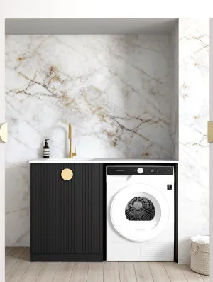 Marlo Black Base Laundry Cabinet with 1300mm Pure White Top by Otti Australia, a Cabinetry for sale on Style Sourcebook