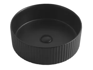 Marlo Round 400x400x125 Matte Black Fluted Basin by Otti Australia, a Basins for sale on Style Sourcebook