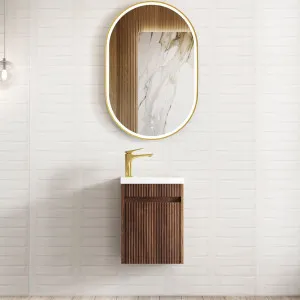 Mini Ensuite Vanity 400mm Sable Walnut Fluted Fluted Vanity (with Basin) 
 by Otti Australia, a Vanities for sale on Style Sourcebook