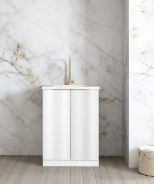 Mini Laundry 650mm Byron/Bondi Black Oak with Pure White Top by Otti Australia, a Cabinetry for sale on Style Sourcebook