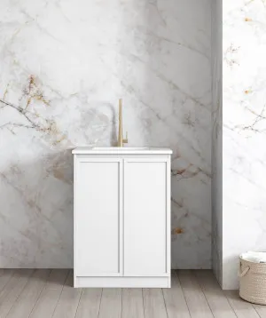 Mini Laundry 650mm Hampshire White with Natural Carrara Marble Top by Otti Australia, a Cabinetry for sale on Style Sourcebook