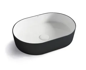 Quay Oval 500x340x120 Matte Black & Gloss White Basin by Otti Australia, a Basins for sale on Style Sourcebook