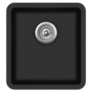 Single Black Kitchen Sink - Sink Dimensions 420x460x200 - Bowl Dimensions 370x410x200 Min Cabinet Size 45cm With Strainer by Otti Australia, a Kitchen Sinks for sale on Style Sourcebook