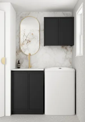 Wall and Base Cabinets Kit 650 Hampshire Black with Pure White Top by Otti Australia, a Cabinetry for sale on Style Sourcebook