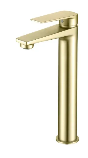 Zevio Lead Free Tall Basin Mixer Brushed Gold by Otti Australia, a Bathroom Taps & Mixers for sale on Style Sourcebook