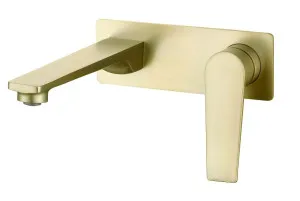 Zevio Wall Basin Mixer Brushed Gold by Otti Australia, a Bathroom Taps & Mixers for sale on Style Sourcebook