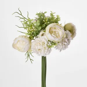 Marigold Peony Bouquet 32cm White by Florabelle Living, a Plants for sale on Style Sourcebook