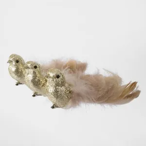 Zaza Clip on Bird Set of 3 Gold by Florabelle Living, a Christmas for sale on Style Sourcebook