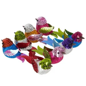 Foiled Sweetie Birds Bright Assorted - Box of 8 by Florabelle Living, a Christmas for sale on Style Sourcebook