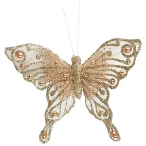Celeste Clip on Butterfly Champagne Gold by Florabelle Living, a Christmas for sale on Style Sourcebook