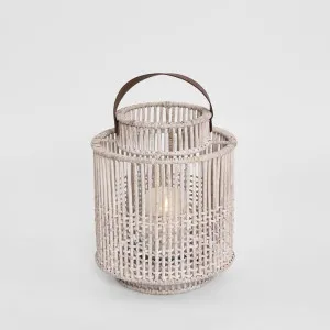 Kyra Rattan Lantern Medium White Wash by Florabelle Living, a Decorative Accessories for sale on Style Sourcebook