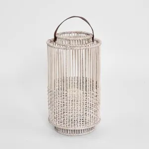 Kyra Rattan Lantern Large White Wash by Florabelle Living, a Decorative Accessories for sale on Style Sourcebook