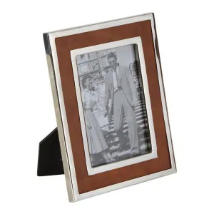 Verona Photoframe Medium Tan & Shiny Nickel by Florabelle Living, a Decorative Accessories for sale on Style Sourcebook