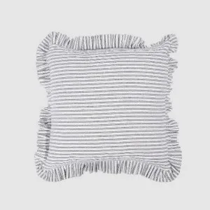 Tick Frill Cushion 50x50 Blue - Cover only by Florabelle Living, a Cushions, Decorative Pillows for sale on Style Sourcebook