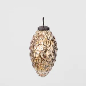 Antiqued Glass Pinecone Decoration Gold Small by Florabelle Living, a Christmas for sale on Style Sourcebook