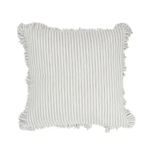 Tick Frill Cushion 50x50 Grey - Cover only by Florabelle Living, a Cushions, Decorative Pillows for sale on Style Sourcebook