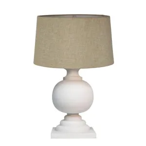 Coach - White - Turned Wood Ball Balustrade Table Lamp by Florabelle Living, a Lighting for sale on Style Sourcebook