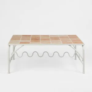Wira Coffee Table Outdoor Iron White with tiled top by Florabelle Living, a Coffee Table for sale on Style Sourcebook