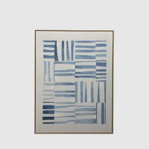 Blue Lines Textured Canvas Wall Art 90x120cm by Florabelle Living, a Decorative Accessories for sale on Style Sourcebook