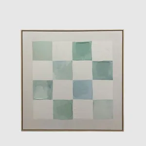 Blue Geometric Textured Canvas Wall Art 100x100cm by Florabelle Living, a Decorative Accessories for sale on Style Sourcebook