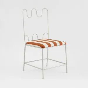Wira Dining Chair Outdoor Terracotta/White Stripe Cushion by MRD Home, a Plants for sale on Style Sourcebook