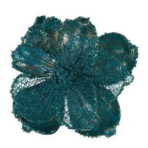 Tiffany Glitter Magnolia Clip Blue by Florabelle Living, a Christmas for sale on Style Sourcebook