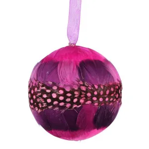 Flamin Feather Bauble Fuchsia Stripe by Florabelle Living, a Christmas for sale on Style Sourcebook