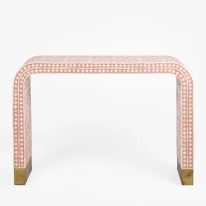 Adina Bone Inlay Console Table Peach/White by Florabelle Living, a Console Table for sale on Style Sourcebook