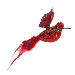Flutter Sparkly Clip On Bird Decoration Red by Florabelle Living, a Christmas for sale on Style Sourcebook