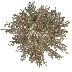 Goshka Glitter Coral Bauble Silver by Florabelle Living, a Christmas for sale on Style Sourcebook