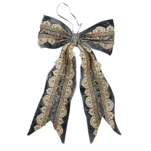 Arteur Embellished Hanging Ribbon Blue by Florabelle Living, a Christmas for sale on Style Sourcebook