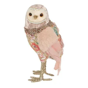 Delia Brocade Owl Small Pink by Florabelle Living, a Christmas for sale on Style Sourcebook