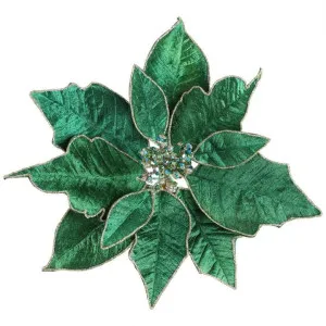 Velve Clip on Poinsettia Dark Green by Florabelle Living, a Christmas for sale on Style Sourcebook