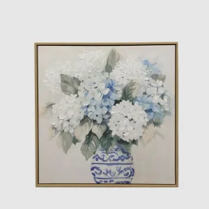 Hydrangeas Textured Canvas Wall Art 60x60cm by Florabelle Living, a Decorative Accessories for sale on Style Sourcebook