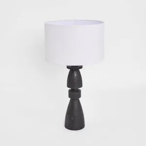 Magnus Wood Table Lamp Black Base with White Shade by Florabelle Living, a Lighting for sale on Style Sourcebook