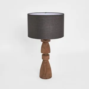 Magnus Wood Table Lamp Saddle Base with Black Shade by MRD Home, a Plant Holders for sale on Style Sourcebook