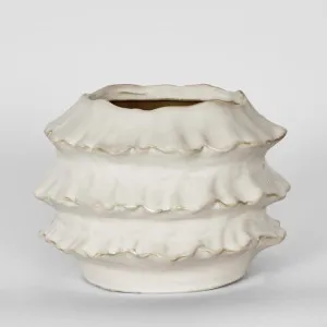 Frilly Planter White Large by Florabelle Living, a Plant Holders for sale on Style Sourcebook