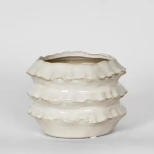 Frilly Planter White Medium by Florabelle Living, a Plant Holders for sale on Style Sourcebook