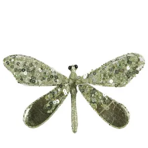 Shayle Glitter Clip on Dragonfly Green by Florabelle Living, a Christmas for sale on Style Sourcebook