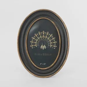 Vera Oval Photo Frame 4 x 6 Black & Gold by Florabelle Living, a Decorative Accessories for sale on Style Sourcebook