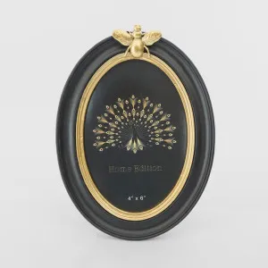 Vera Bee Oval Photo Frame 4 x 6 Black & Gold by Florabelle Living, a Decorative Accessories for sale on Style Sourcebook