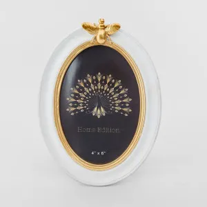 Vera Bee Oval Photo Frame 4 x 6 White & Gold by Florabelle Living, a Decorative Accessories for sale on Style Sourcebook