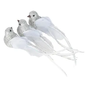 Glam Boxed Set of Three Clip on Birds Silver by Florabelle Living, a Christmas for sale on Style Sourcebook
