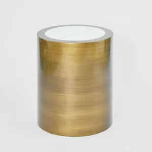 Gordon Drum Side Table
  Brass/White Stone by Florabelle Living, a Side Table for sale on Style Sourcebook