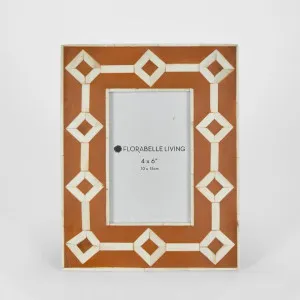 Sasha Bone Inlay Photo Frame Orange 4x6 by Florabelle Living, a Decorative Accessories for sale on Style Sourcebook